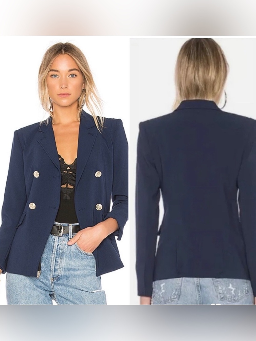 L’Agence The Marc blazer jacket navy blue